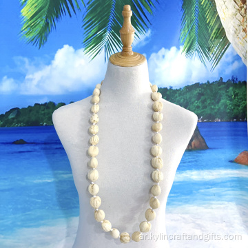 Natural Kukui Nut Neck Lei